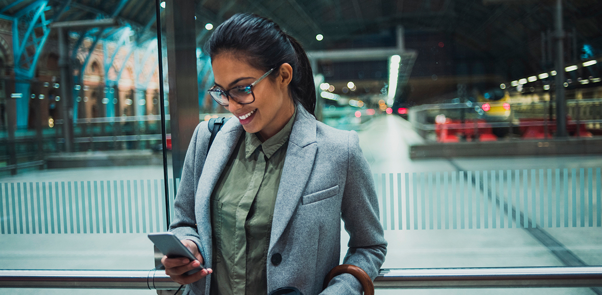 woman using smartphone