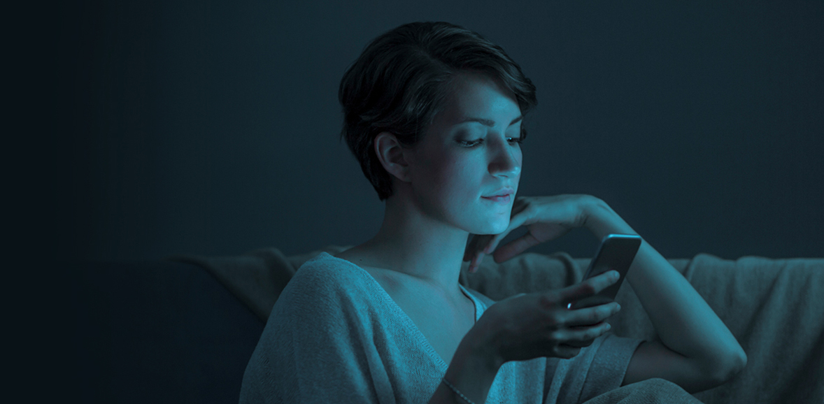 woman using smartphone