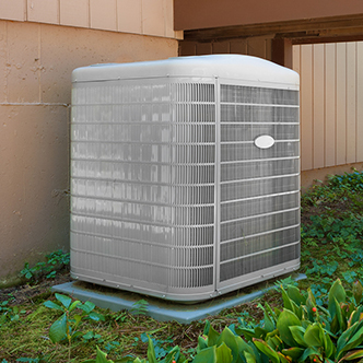HVAC unit installed next to a home