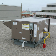A ductless heating and cooling unit installed on a wall